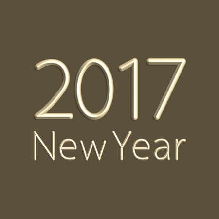 Happy new year 2017 calendar cover, light vector illustration.