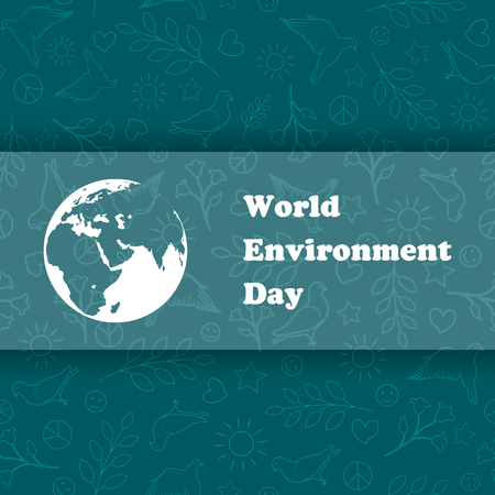 World environment day. Ecology Background. Vector Illustration. Eco poster, eco banner or eco card for world environment day.のイラスト素材