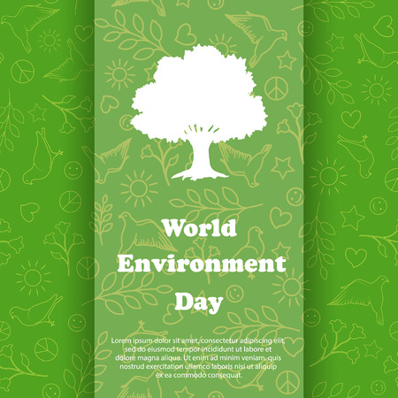 World environment day. Ecology Background. Vector Illustration. Eco poster, eco banner or eco card for world environment day.のイラスト素材