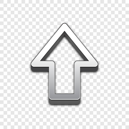 Arrow trendy 3d style vector icon. Raised symbol illustration. Eps 10. Arrow symbol vector icon for your web site design, internet, graphic interface, business.のイラスト素材