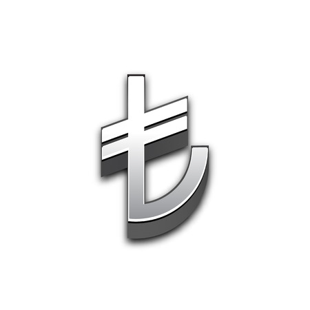 Lira 3d sign illustration isolated. Vector currency symbol.のイラスト素材