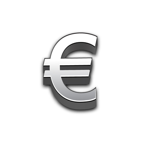 Euro 3d sign illustration isolated. Vector currency symbol.のイラスト素材