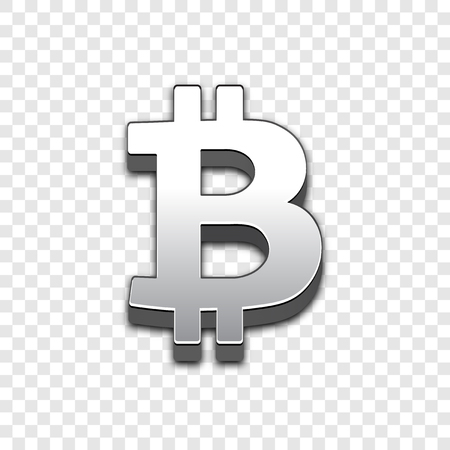 Bitcoin isolated web vector icon. Bitcoin trendy 3d style vector icon. Raised symbol illustration. Eps 10. Bitcoin symbol vector icon for your web site design, internet, graphic interface, business.のイラスト素材