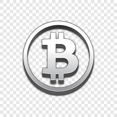 Bitcoin isolated web vector icon. Bitcoin trendy 3d style vector icon. Raised symbol illustration. Eps 10. Bitcoin symbol vector icon for your web site design, internet, graphic interface, business.のイラスト素材