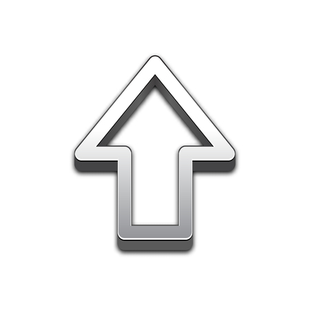 Arrow trendy 3d style vector icon. Raised symbol illustration. Eps 10. Arrow symbol vector icon for your web site design, internet, graphic interface, business.のイラスト素材