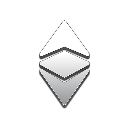 Ethereum classic isolated web vector icon. Ethereum classic trendy 3d style vector icon. Raised symbol illustration. Ethereum classic symbol vector icon for your web site design, internet, business.のイラスト素材