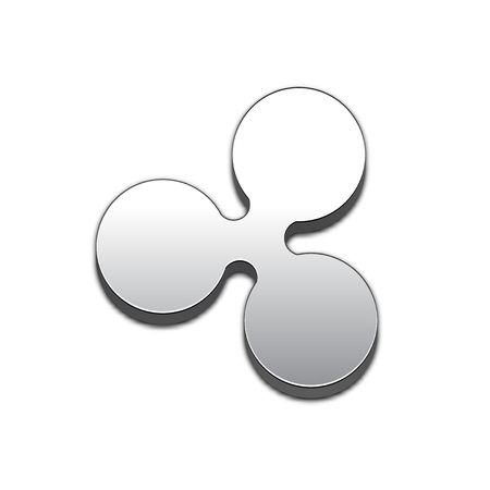 Ripple coin symbol isolated web vector icon. Ripple coin trendy 3d style vector icon. Raised symbol illustration. Ripple coin crypto currency sign.のイラスト素材