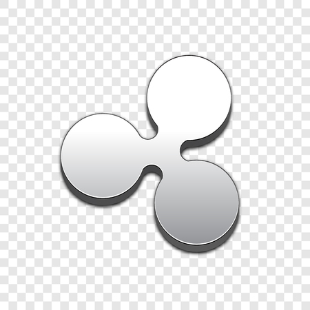 Ripple coin symbol isolated web vector icon. Ripple coin trendy 3d style vector icon. Raised symbol illustration. Ripple coin crypto currency sign.のイラスト素材