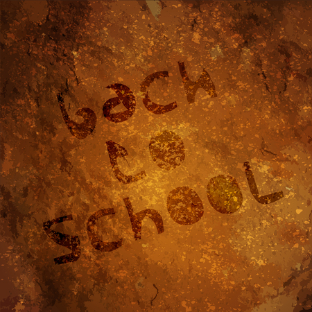 Back to School Stone Age Background. Vector illustration. Cave drawings. Text back to school on a rock. Design element for the design of leaflets, cards, envelopes, covers, flyers salesのイラスト素材