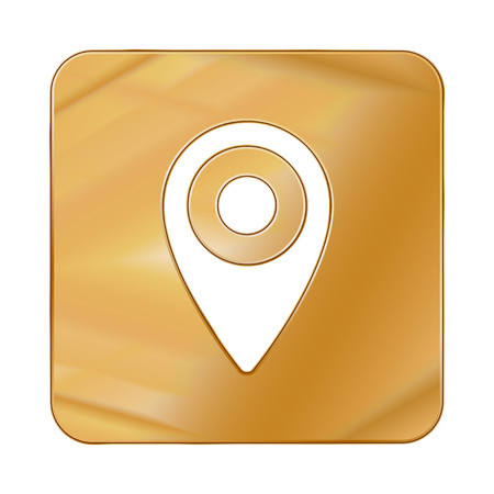 Gold Colored Metal Chrome web icon marker. Vector illustration. Interface, multimedia icon.の写真素材