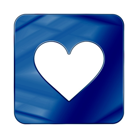 Dark Blue Colored Metal Chrome web icon heart. Vector illustration. Interface, multimedia icon.のイラスト素材