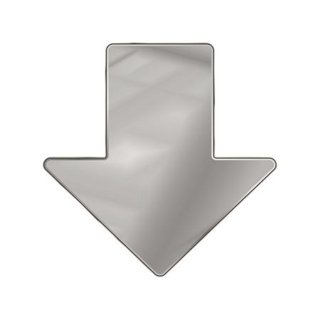 Silver Colored Metal Chrome web icon arrow. Vector illustration. Interface, multimedia icon.のイラスト素材