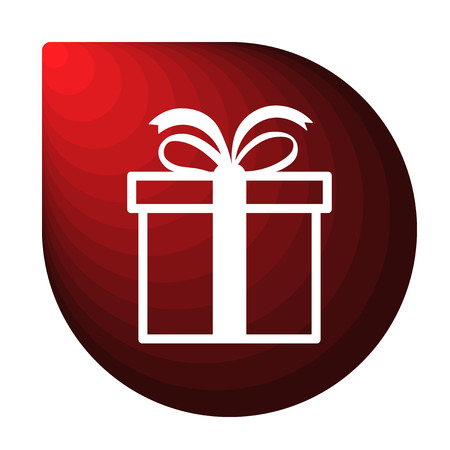 Merry Christmas red icon in the form of a drop. Winter icon in beautiful gradient design isolated on white background. New year sign vector illustration. Gift symbol.のイラスト素材