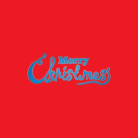 Merry Christmas vector text Calligraphic Lettering design card template. Creative typography for Holiday Greeting Gift Poster. Calligraphy Font style Banner. Red Background.のイラスト素材