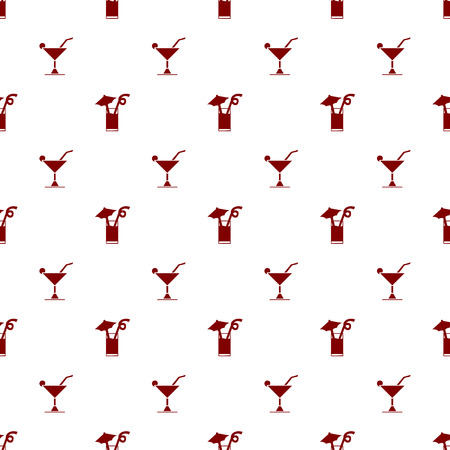Seamless pattern glass of mojito, Long Island Ice Tea, Dry Martini, ice cubes, mint leaves and lime outline. Black outline of the cocktail on a white background. Hand drawing. Vector illustration.のイラスト素材