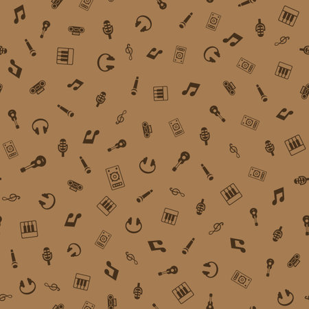 Music Seamless Pattern Background. Vector texture illustration.のイラスト素材
