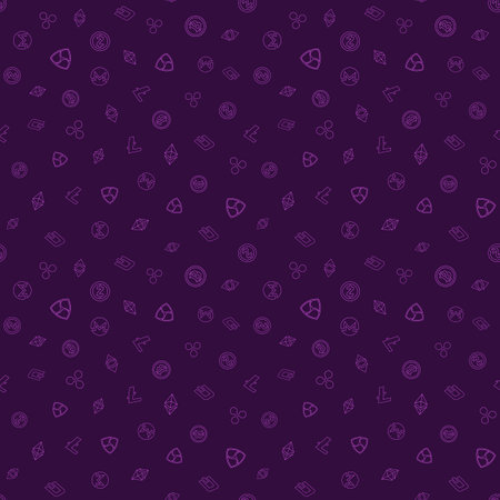 Cryptocurrency financial Items. Seamless pattern. Vector background.のイラスト素材
