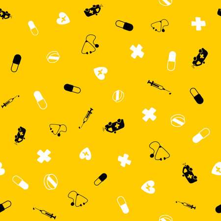 Medical vector illustration. Medical seamless pattern background.のイラスト素材