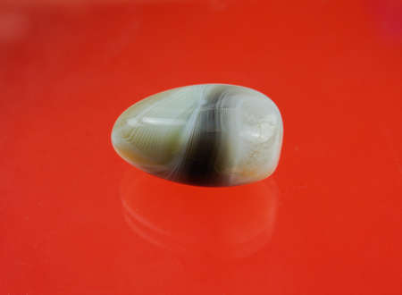 Agate is a strong healing stone with beautiful gray and white stripes from botswanaの写真素材