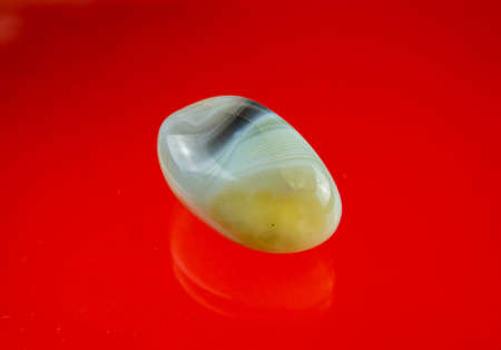 Agate is a strong healing stone with beautiful gray and white stripes from botswanaの写真素材