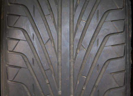 Texture of a car tire. Nice profile of a high speed tire.の写真素材