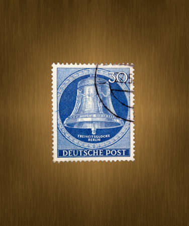 Postage stamp from the FRG Berlin. Printed on 09/26/1953. Inauguration of the Liberty Bell in the tower of the SchÃ¶neberg town hall.のeditorial素材