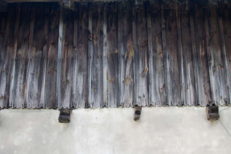 Texture old wooden wall. Washed and faded old wood.の写真素材