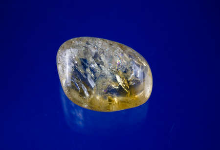Citrine is a variety of quartz whose color ranges from a pale yellow to brown due to ferric impurities.の写真素材