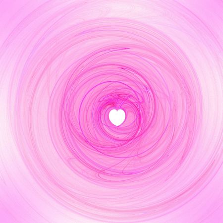 Red heart - computer fractal illustrationの写真素材