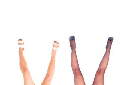 legs and feet, heels and stockingsの写真素材