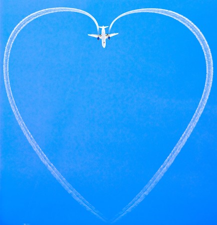 heart in the skiesの写真素材