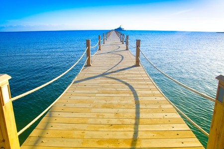 Pier to a Yachtの写真素材