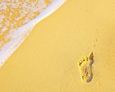 Footprints on the sandの写真素材