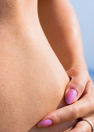 gal on a beachの写真素材