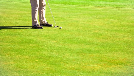 Putting for the victoryの写真素材