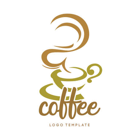 Coffee logo template isolated on brown presentationのイラスト素材