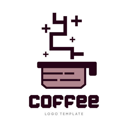 Coffee logo template isolated on plain background.のイラスト素材