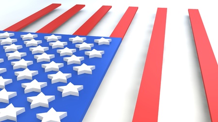 USA Flag in block style