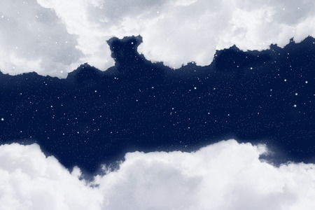 Twinkle night sky and grain smoothy cloudの写真素材