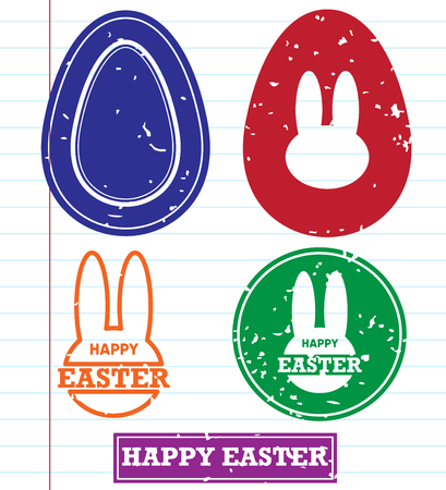 Happy Easter egg stamp vector illustrationのイラスト素材