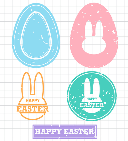 Happy Easter egg stamp vector illustrationのイラスト素材