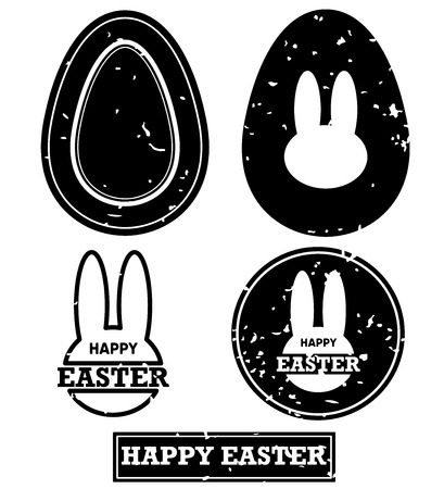 Happy Easter egg stamp vector illustrationのイラスト素材