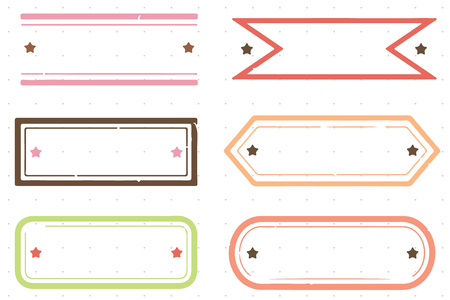 Blank postal stamps rectangular set.illustration vectorのイラスト素材