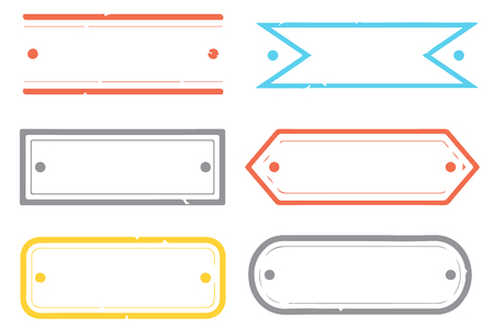 Blank postal stamps rectangular set.illustration vectorのイラスト素材