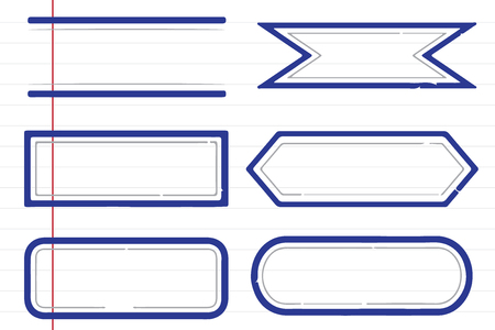 Blank postal stamps rectangular set.illustration vectorのイラスト素材