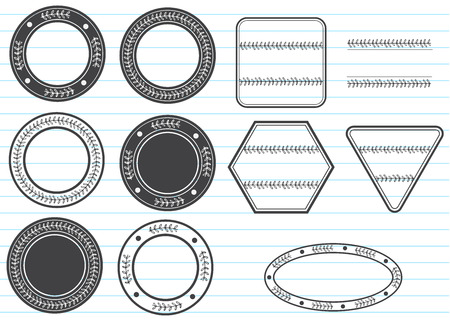 Blank label foliage natural design set.illustration vectorのイラスト素材