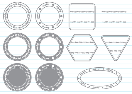 Blank label  foliage natural design set.illustration vectorのイラスト素材