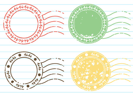 Blank label postage stamps set.illustration vectorのイラスト素材