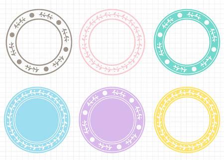 Blank label foliage natural design set.illustration vectorのイラスト素材
