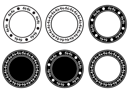 Blank label  foliage natural design set.illustration vectorのイラスト素材